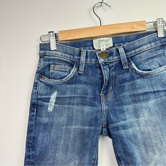 The Curren/Elliot The Ankle Skinny Cheville Distressed Denim Blue Jeans Size 24 - Picture 3 of 7